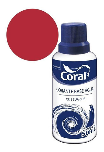 Complemento Parede Corante Vermelho 50ml Coral