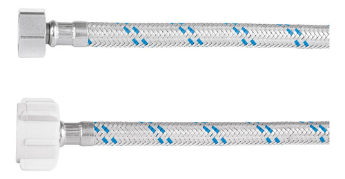 Manguera P/wc, Aluminio 1/2´´ X 7/8´´ 60 Cm Plástico/latón Color Azul Claro