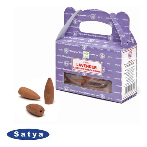 Incenso Satya Massala Lavender Efeito Cascata 24 Cones Fragrância Lavander
