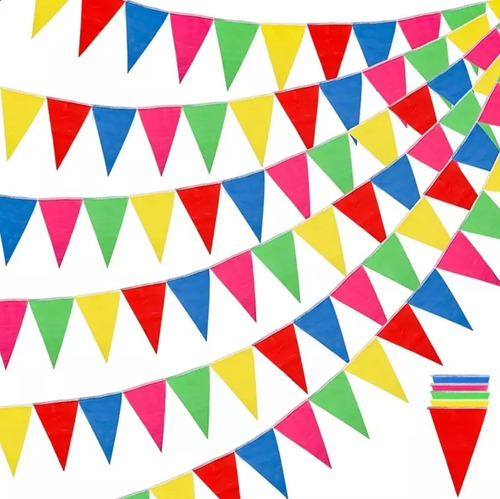 Banderines Decorativos De Plástico De Colores 10 M, 10 Tiras