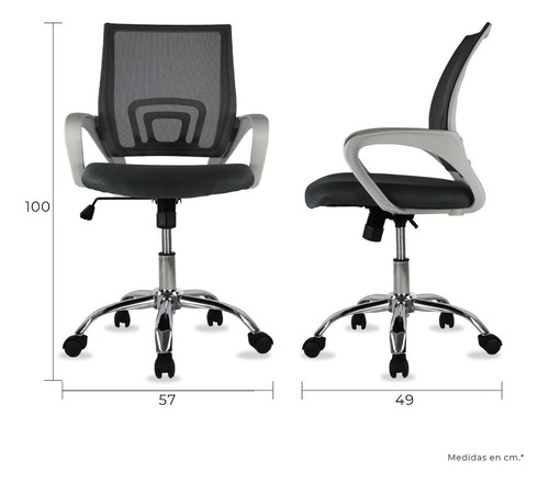 Silla Ergonomica Mundo In Jm-107 Respaldo Mesh Apoyabrazos Color Gris