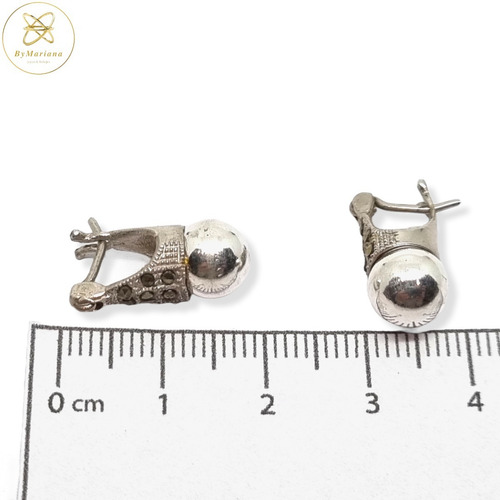 Imagen 4 de 5 de Aros Plata Lady Di Perla Plata 6mm