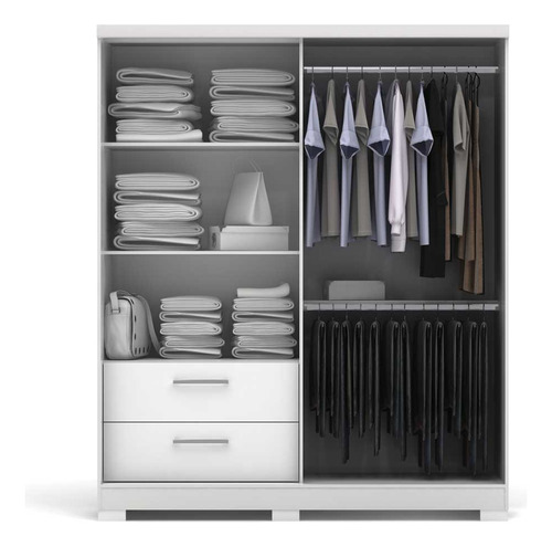 Guarda Roupa 3 Portas E 2 Gavetas C533 Kappesberg - Branco
