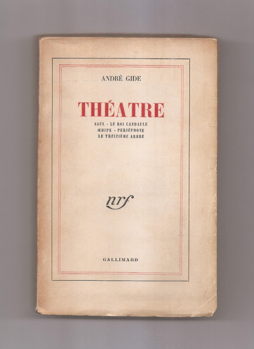 André Gide Théatre Libro Usado