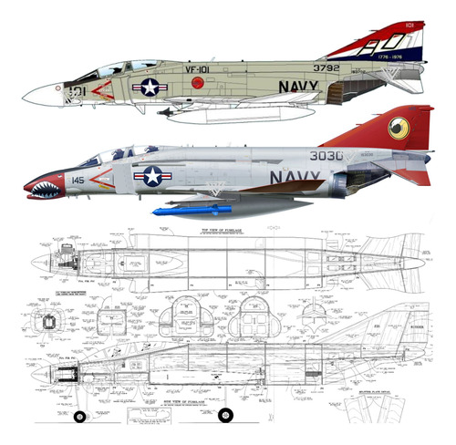 Plano Rc F-4 Phantom Pack X3 Archivos Pdf (envio X Mail)