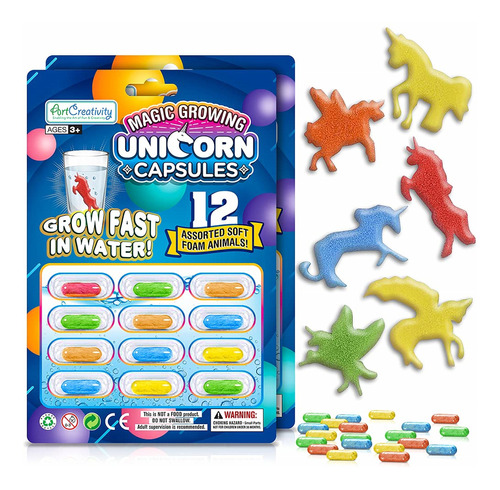 Unicornio X12 Capsulas Esponja Crecen En Agua Souvenir 