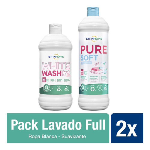 Pack Lavado Stanhome Jabón Ropa Blanca + Suavizante 1 L