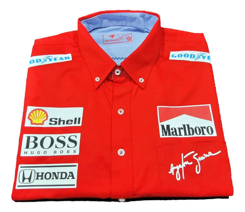 Camisa Retro Stu Ayrton Senna Marlboro Mclaren F1 * Homb