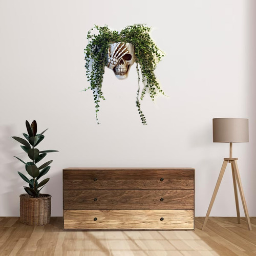 Macetero De Pared De Calavera De Resina Para Decoración