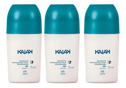 Imagem 1 de 2 de Desodorante Roll-on Kaiak Clássico 75ml (3 Uni) - Natura