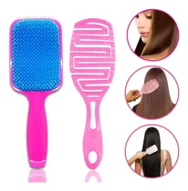 Comprar Kit Escova Cabelo Raquete + Escova Flex Vazada Desembaraça
