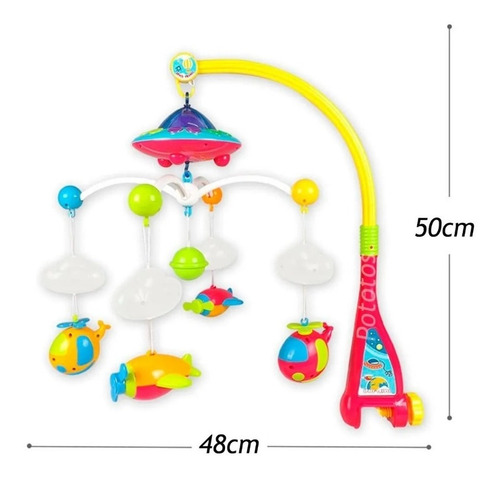 Movil Cunero Musical Bebé Con Proyector Luz Y Sonido