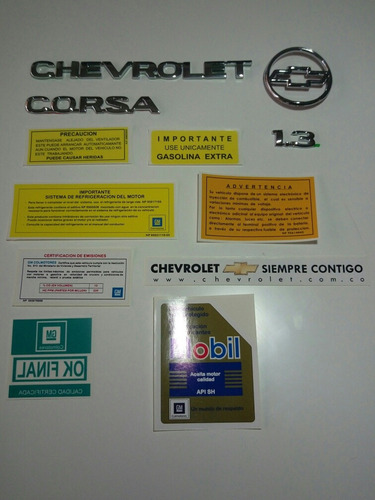 Chevrolet Corsa 1.3 Emblemas Y Calcomanias 