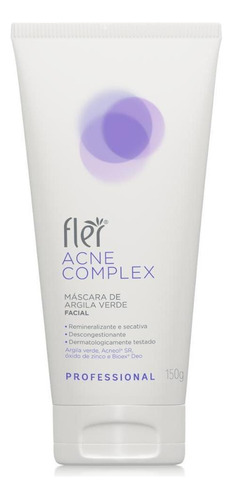 Máscara Facial De Argila Verde Flér Acne Complex 150g