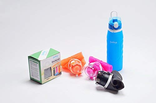 Botella De Agua Plegable De Silicona 1000 Ml, Tapa Giratoria
