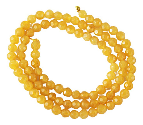 Jade Amarelo Bola Esfera Facetada 4mm Teostone Colar 1747