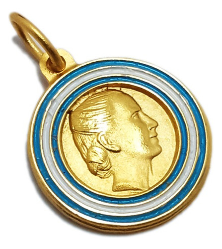 Medalla Evita - Plaqué Oro 21k Con Esmalte - 15mm