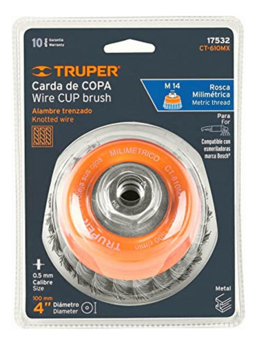 Truper Ct-610mx, Carda Para Esmeriladora Angular, De Copa,