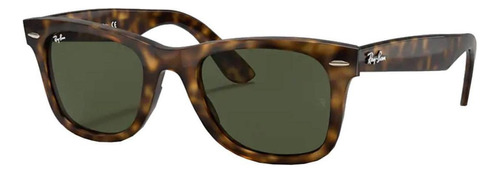 Óculos de sol Ray-Ban Wayfarer Ease Standard armação de injected cor gloss tortoise, lente green de cristal clássica, haste gloss tortoise de injected - RB4340