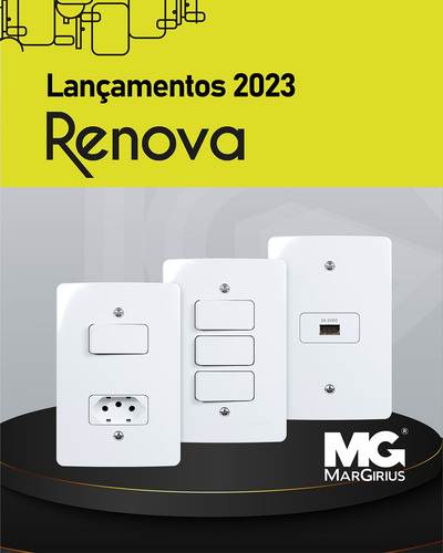Kit 02 Conjunto Tomada 10a Bivolt 4x2 Renova Margirius