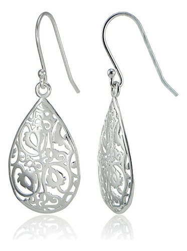 Hoops &amp; Loops Pendientes Colgantes De Plata De Ley 925 .