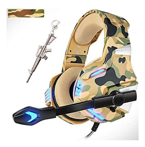 Audífonos Gamer De Diadema Micrófono Camuflaje Videojuegos