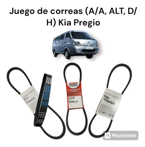 Juego De Correas (a/a), Ah, D/h Kia Pregio