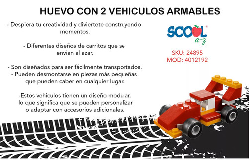2 Huevos Juguete Carritos P Armar Sorpresa Armables Naves