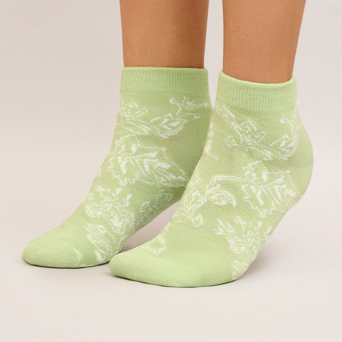 Media Soquete Algodón Marcela Koury Modelo 62102.25 Verde Pistachio Estampado Único