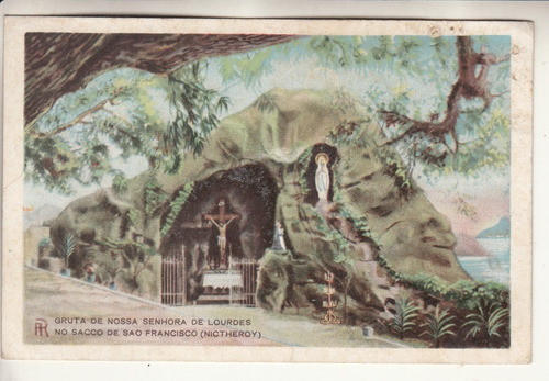 1926 Postal Brasil Gruta Nossa Senhora De Lourdes Nichteroy