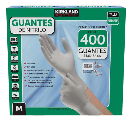 Kirkland Signature Guantes De Nitrilo Medianos 400 Pzas