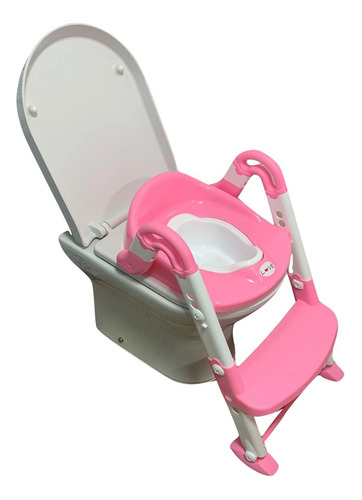 Penico Troninho Redutor Com Escada 3 Em 1 Rosa Love
