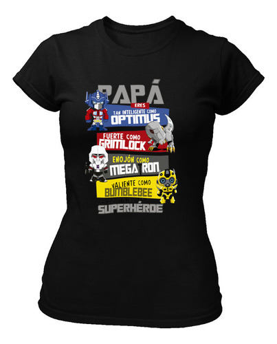 Playera Negra Padre Como 0pt1 Transformado Mejor