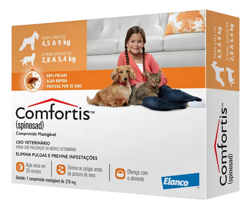 Comfortis Antipulgas Cães Gatos 270mg - Kit 2 Unidades
