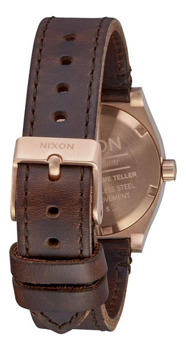 Reloj Medium Time Teller Leather Rose Gold White