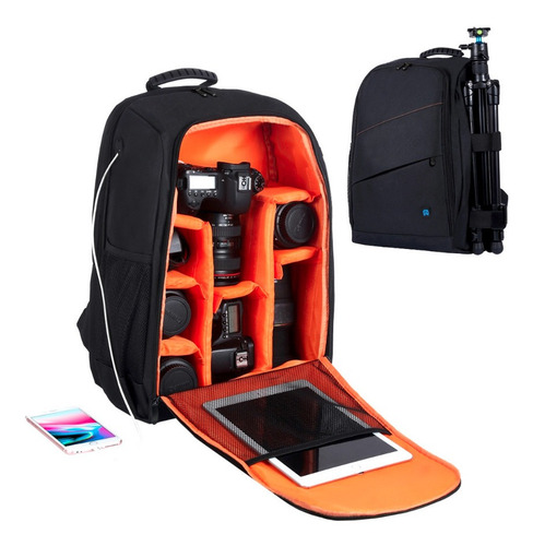 Mochila Bolso Para Cámara Fotográfica Reflex Y Accesorios