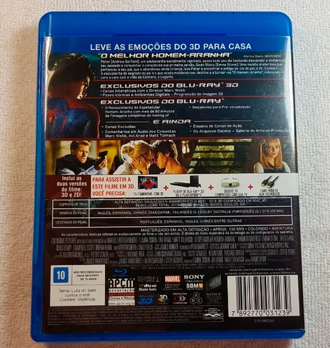 Blu-ray 3d + 2d El espectacular Hombre Araña
