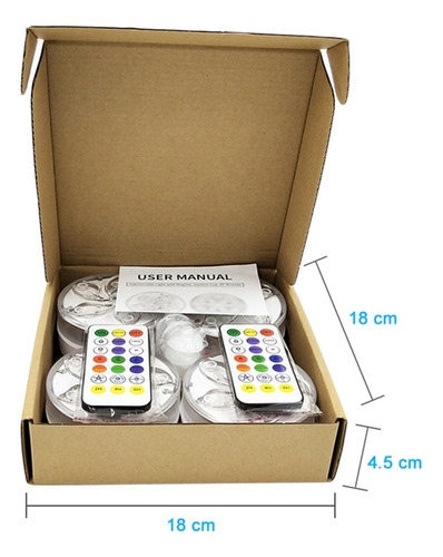 Luz Subacuática Rgb 3x Pilas Aa 11 Led De Control Remoto