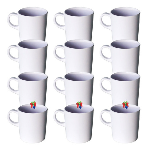 Set X12 Jarro Taza Mug Desayuno Melamina Plástico 350ml