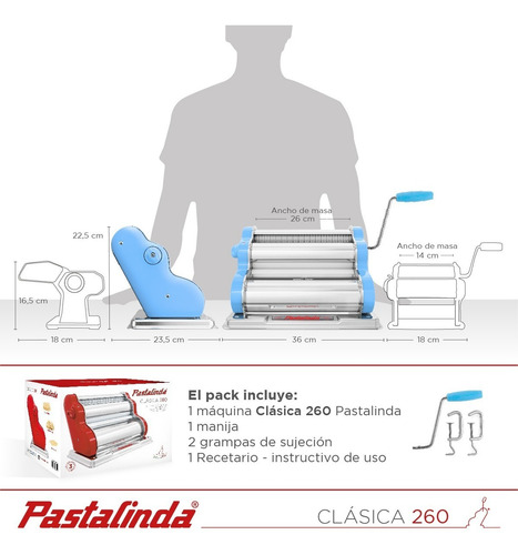 Imagen 8 de 9 de Pastalinda Máquina Clásica 260 Celeste