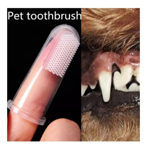 Cepillo De Dientes Para Perro Gato Dedal Suave Kit 2piezas