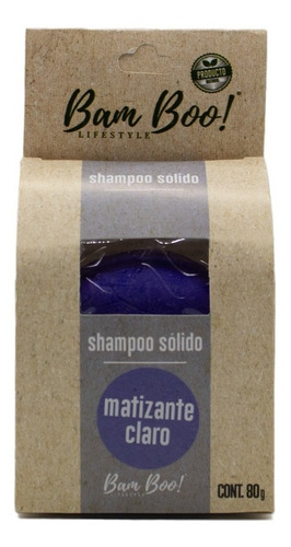 Imagen 3 de 10 de Shampoo Sólido Artesanal Matizante Claro 80 G Bam Boo!