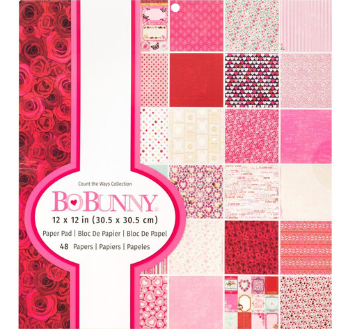 Block Papel 48 Hojas Amor San Valentin Corazon Rosa Scrapboo