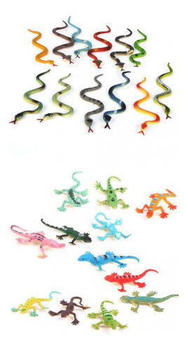 Juguete De Plástico Con Forma De Animal, 12 Unidades, Gecko