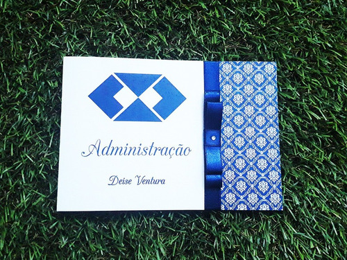 Imagem 4 de 4 de Kit 155 Convites Formatura Administração Azul Personalizado
