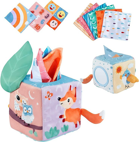 Caja Pañuelos Para Bebe Juguete Montessori Para Bebes 6 A 12