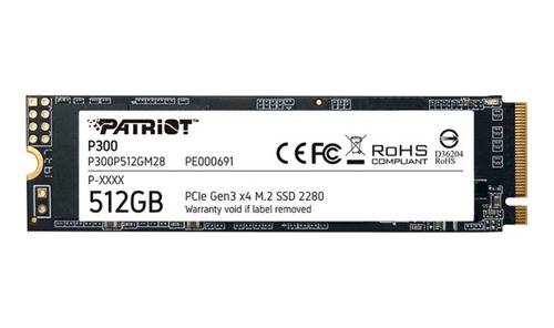 Disco Solido Ssd Patriot P300 512gb M.2 Pcle Gen 3x4 Nvme 