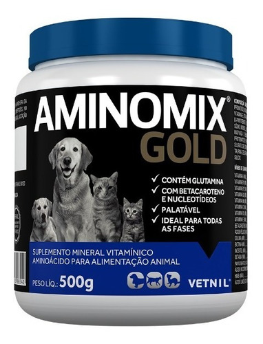 Suplemento Aminomix Gold Para Cães E Gatos 500g