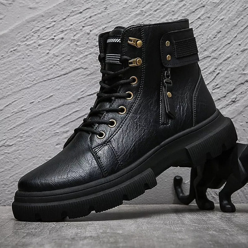 Botas Hombre Casuales Botines Británicos Piel Plataforma