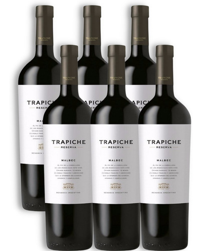 Vino Trapiche Reserva Malbec Caja X6u 750ml Maipú Mendoza